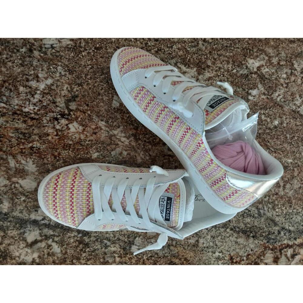 Vintage Havana Carla Light Pink Multi Mix Tweed Fashion Sneaker